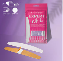 Load image into Gallery viewer, White disposable files for crescent nail file (soft base) Staleks Pro Expert 40, 240 grit (50 pcs)
